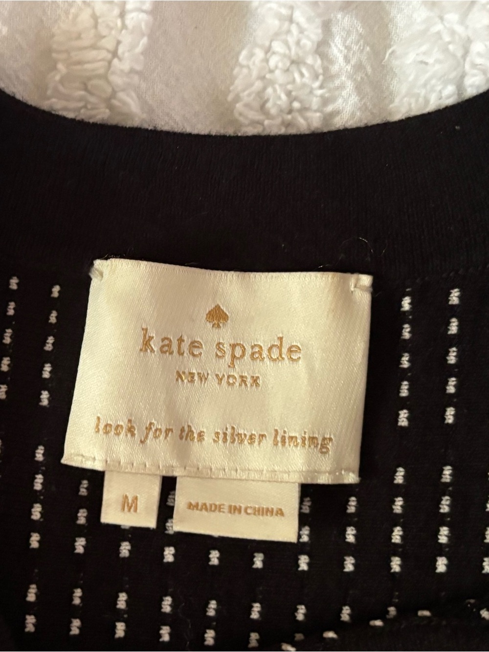 kate spade Black Midi Dress with White Accent Pattern - Picture 2 of 15